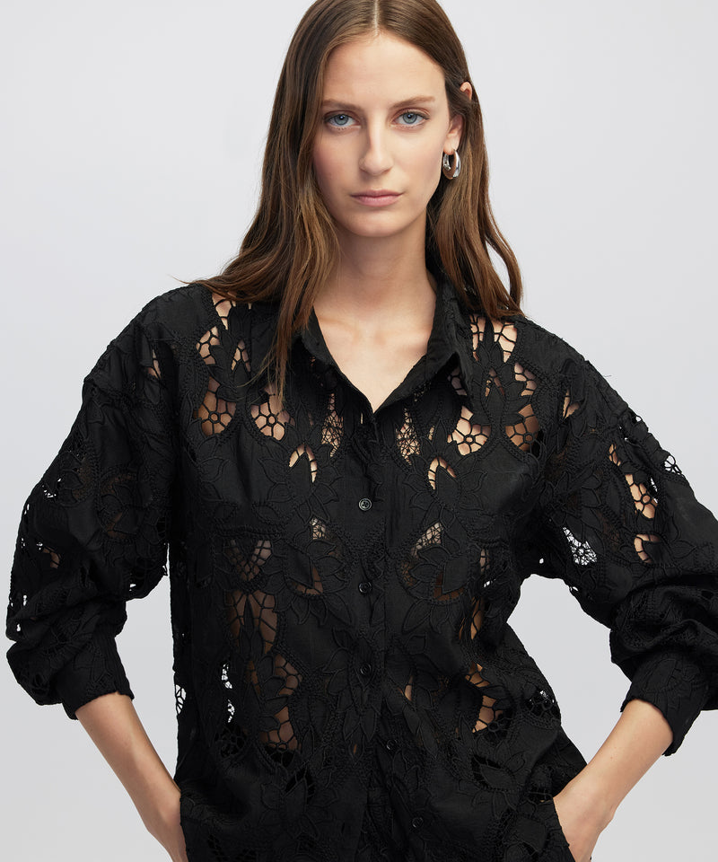 Ipekyol Broderie Anglaise Shirt Black