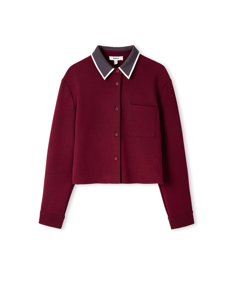Ipekyol Contrast Collar Shirt Bordoux