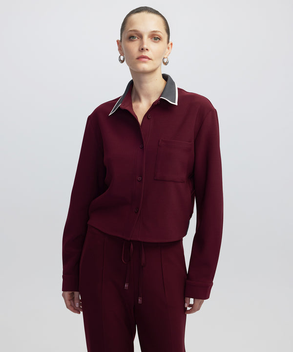 Ipekyol Contrast Collar Shirt Bordoux