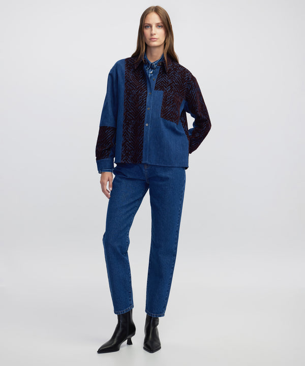 Ipekyol Mixed Media Shirt Bordoux