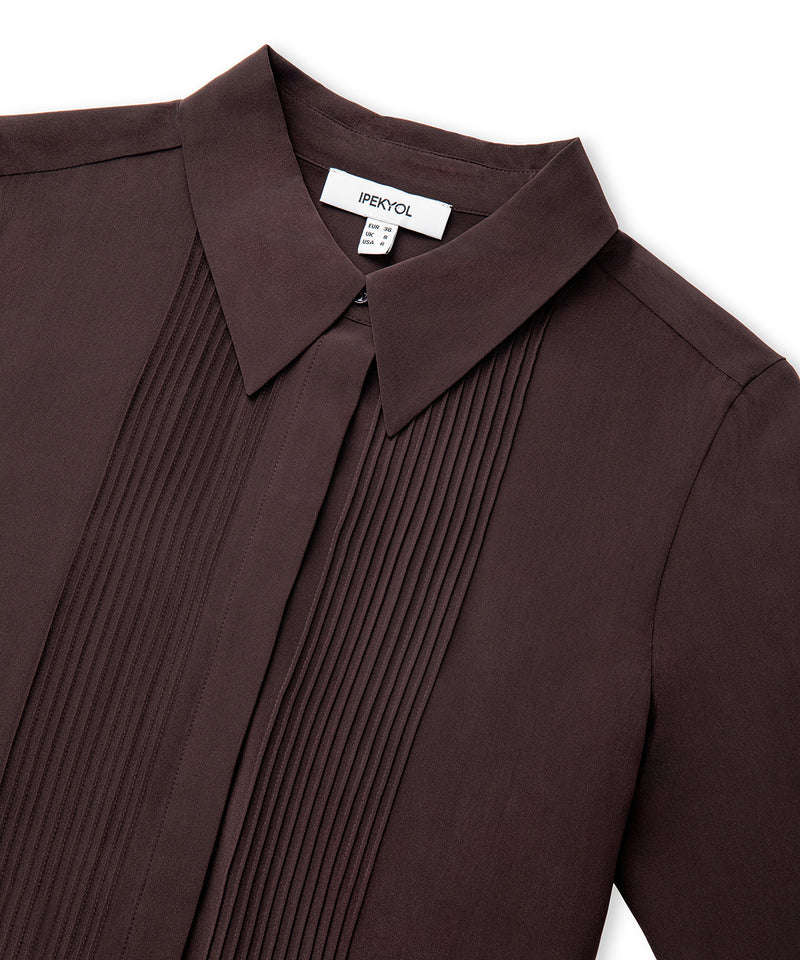 Ipekyol Silk Shirt With Pintucks Brown
