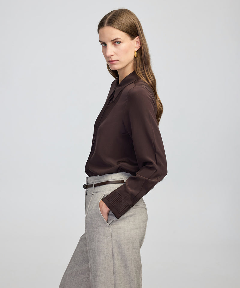 Ipekyol Silk Shirt With Pintucks Brown