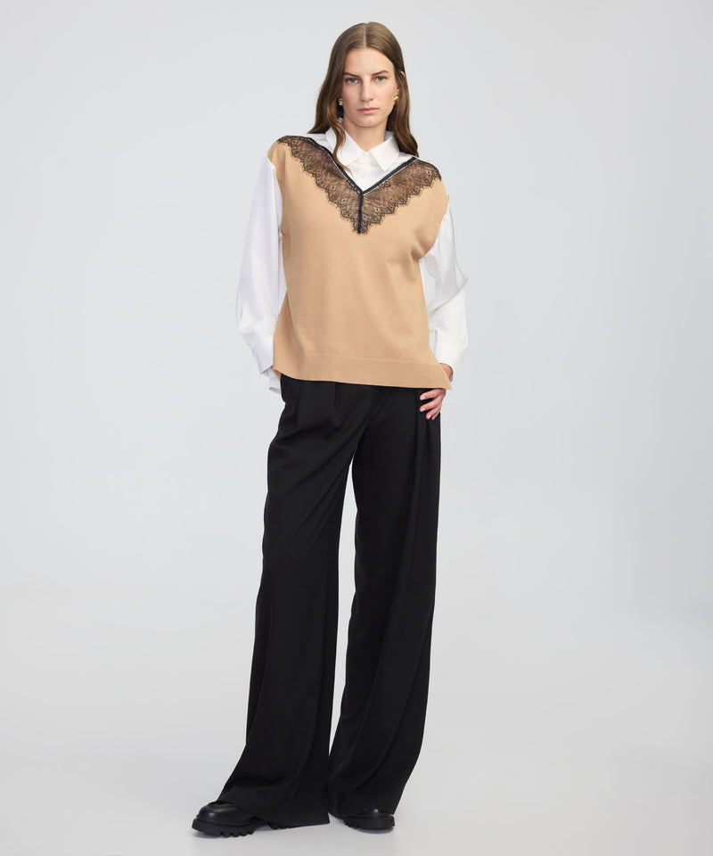 Ipekyol Mixed Color-Block Shirt Ecru