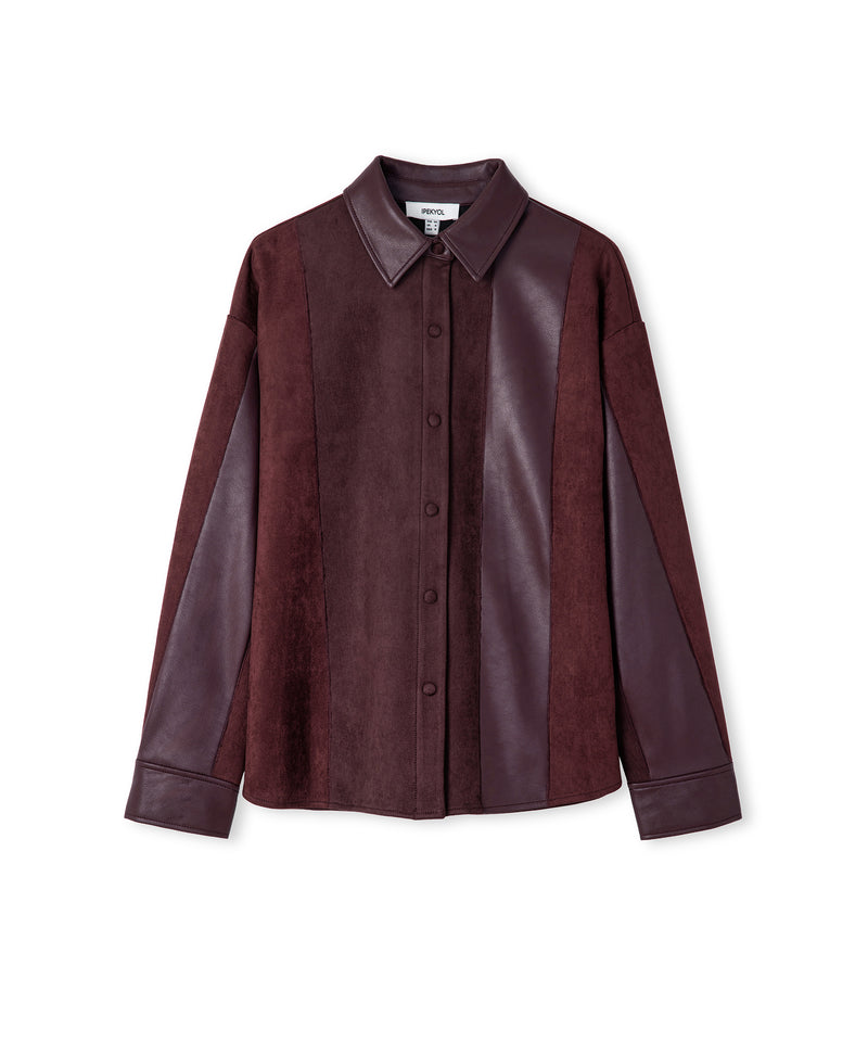 Ipekyol Color-Block Mixed Shirt Dark Purple