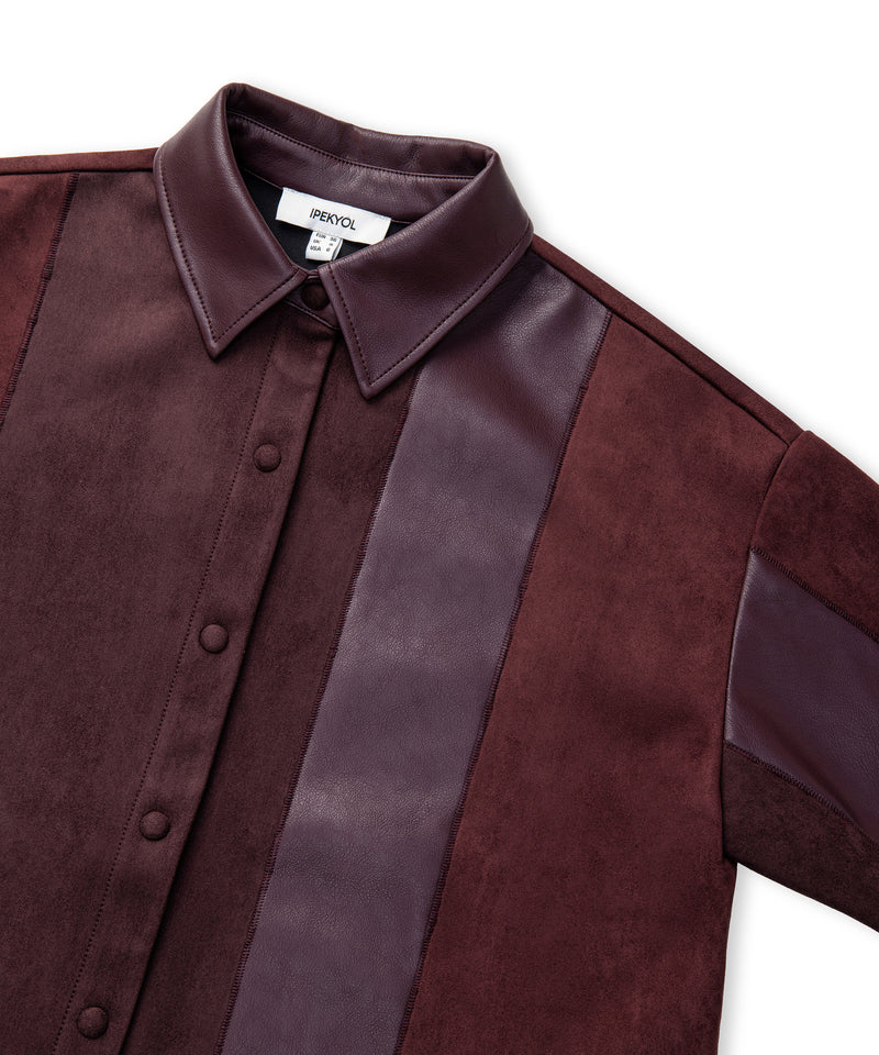 Ipekyol Color-Block Mixed Shirt Dark Purple