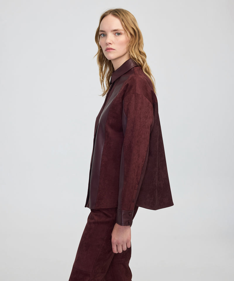 Ipekyol Color-Block Mixed Shirt Dark Purple