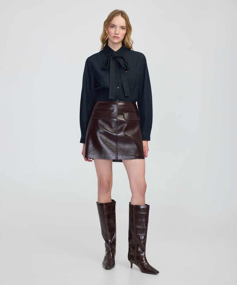 Ipekyol Tie-Neck Denim Shirt Indigo