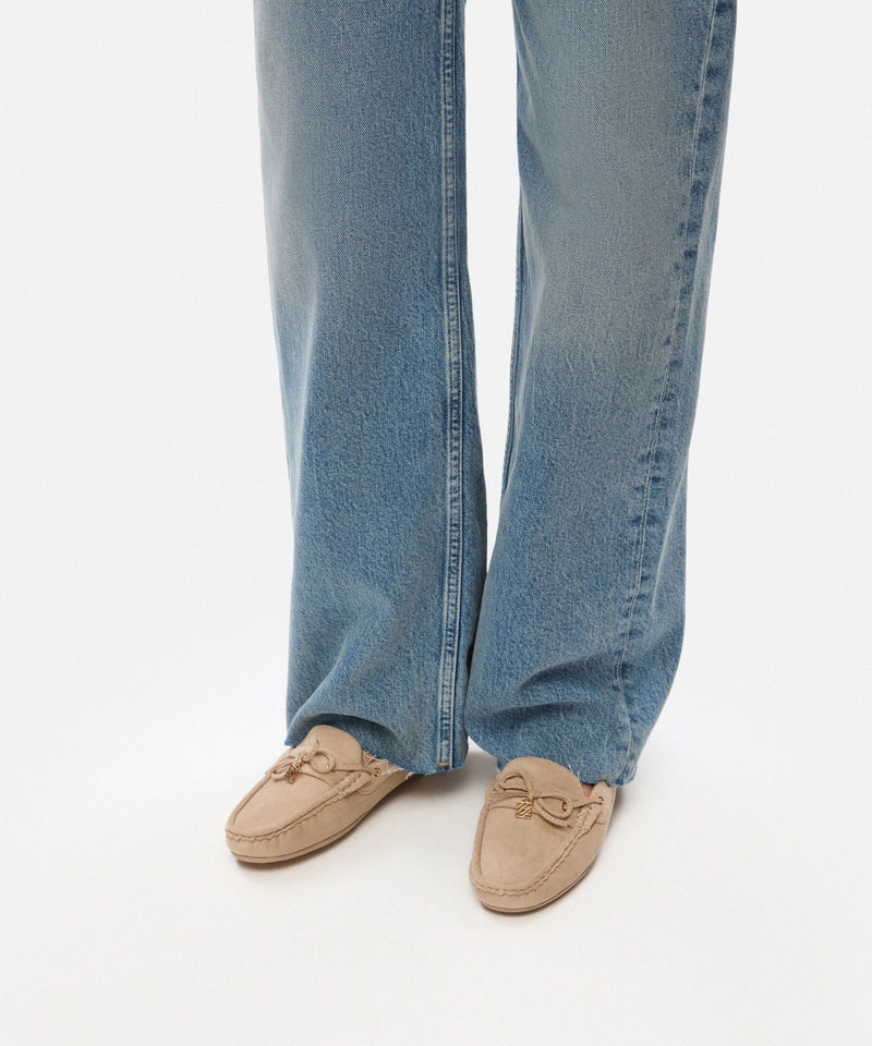 Ipekyol Monogram Buckle Loafers Cream