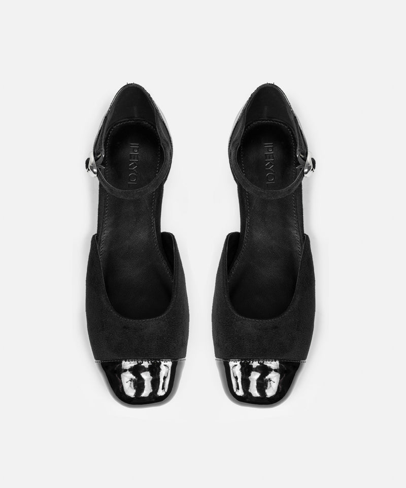 Ipekyol Contrast Textured Flats With Straps Black
