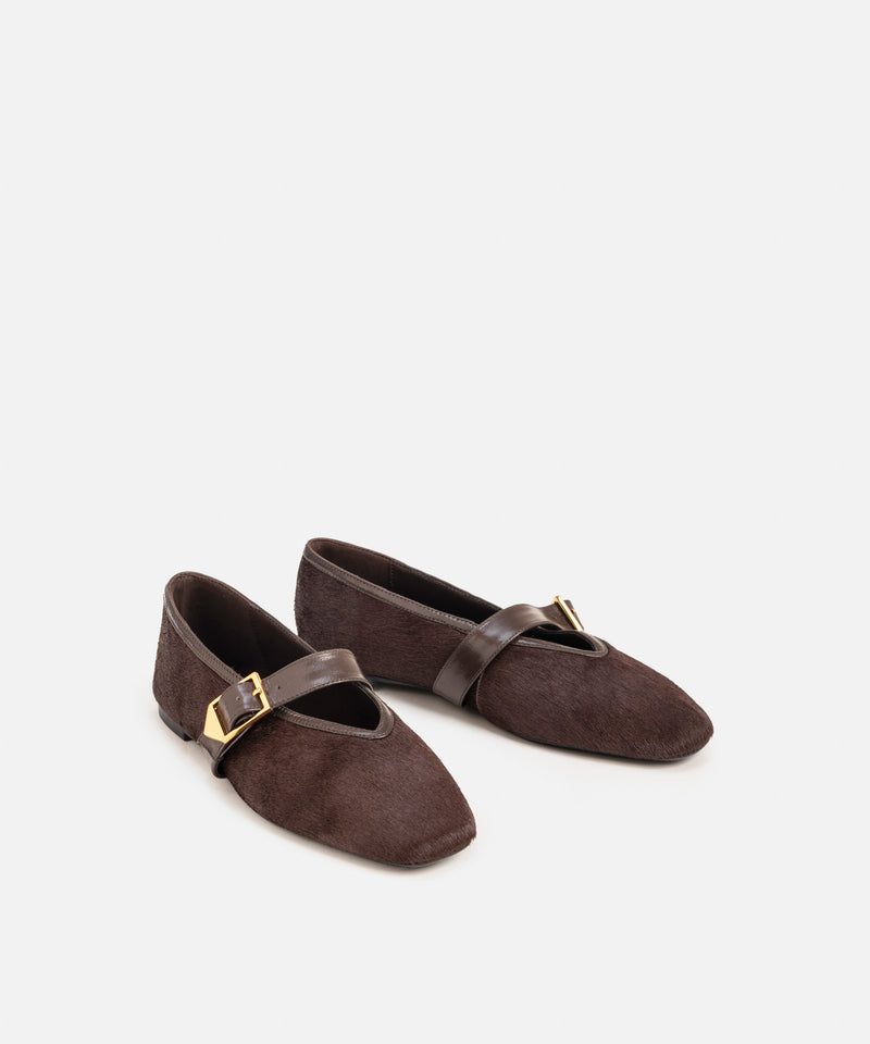 Ipekyol Pony Hair Flats Brown