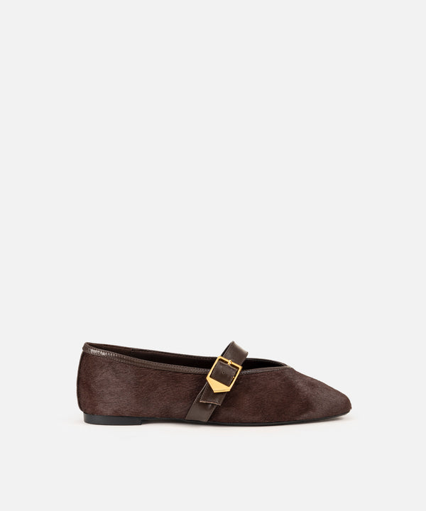 Ipekyol Pony Hair Flats Brown
