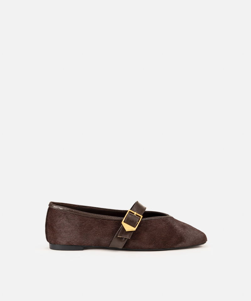Ipekyol Pony Hair Flats Brown