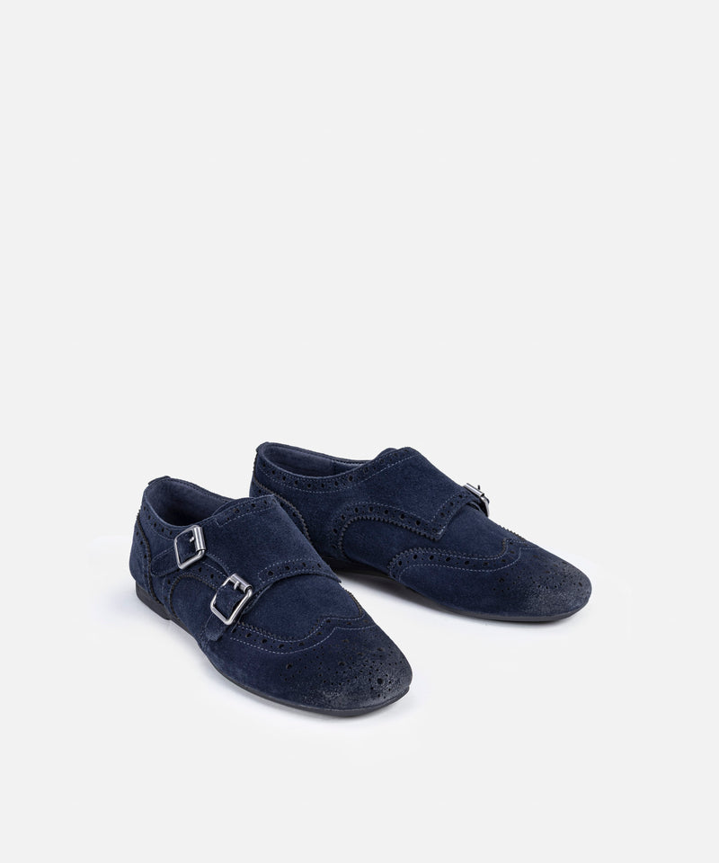 Ipekyol Buckled Leather Flats Navy