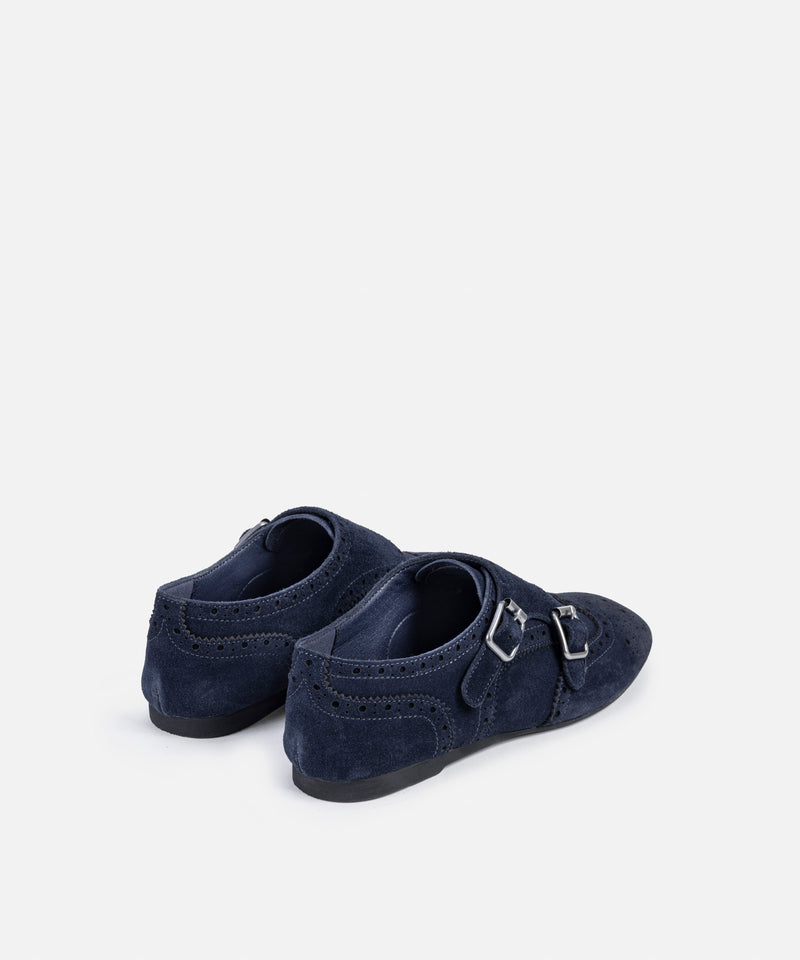 Ipekyol Buckled Leather Flats Navy