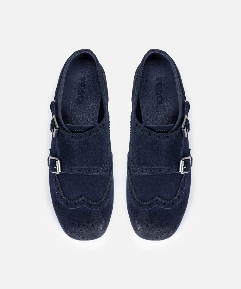 Ipekyol Buckled Leather Flats Navy