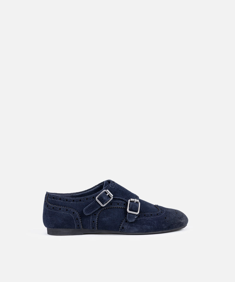 Ipekyol Buckled Leather Flats Navy