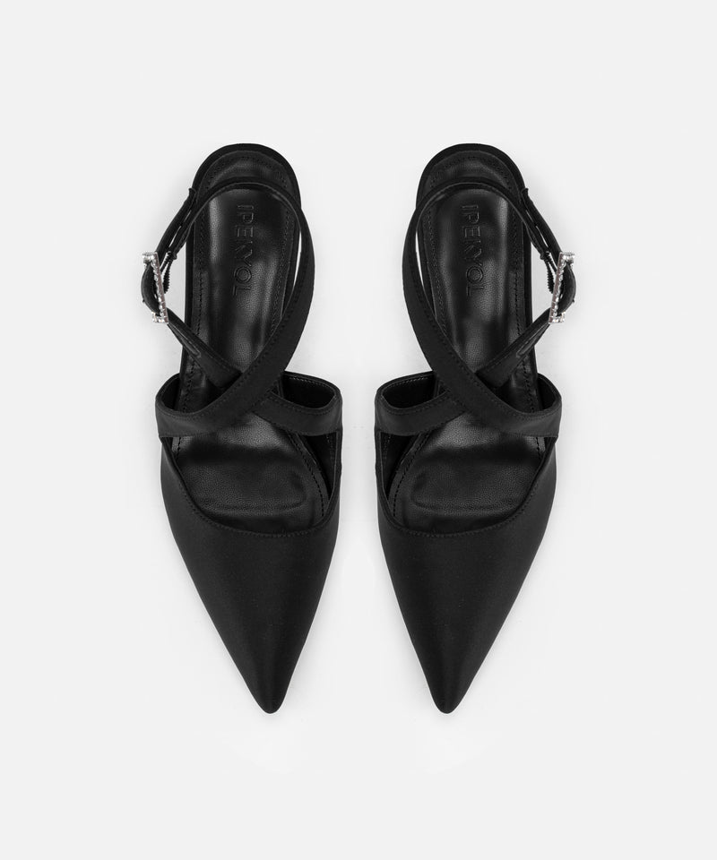Ipekyol Criss Cross Rhinestone Heels Black