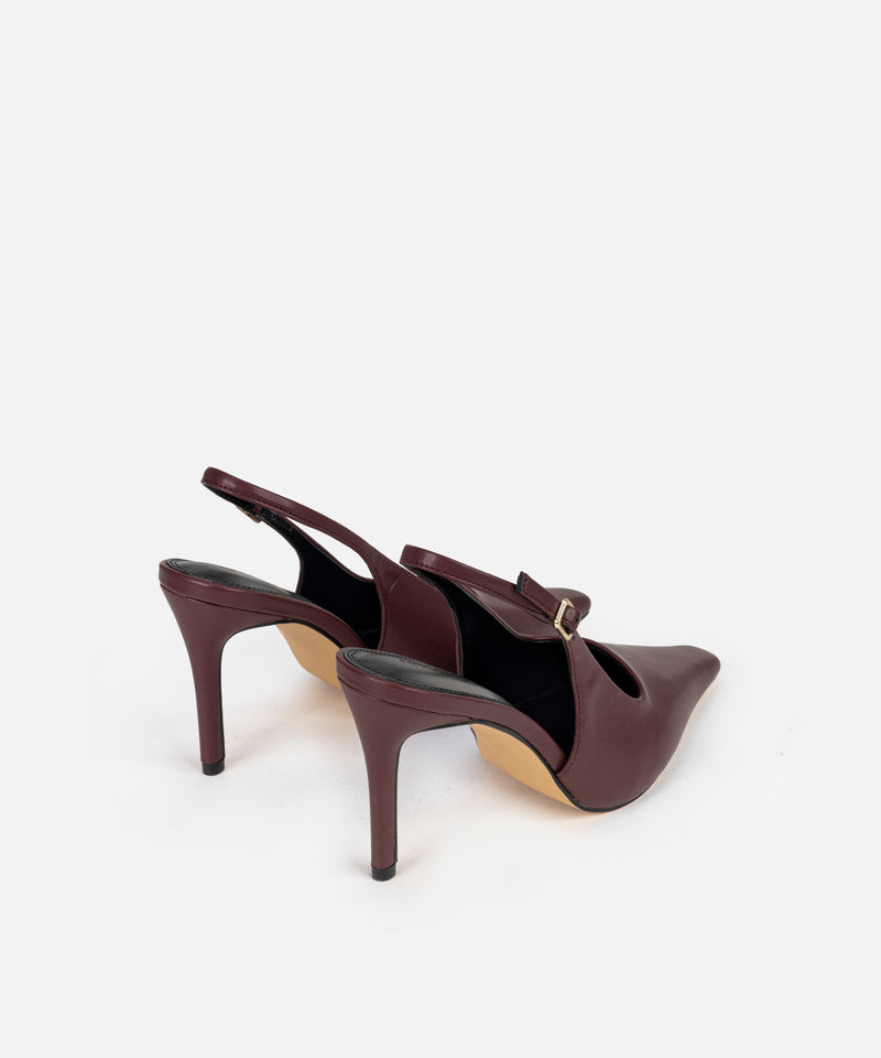 Ipekyol Faux Leather Slingback Heels Bordoux