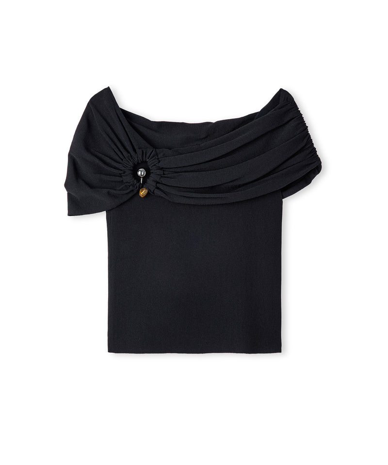 Ipekyol Off-The-Shoulder Knit Top Black