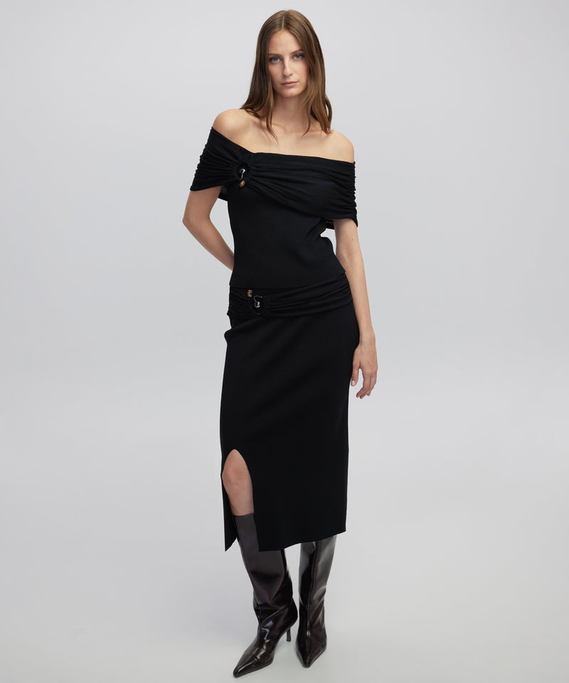 Ipekyol Off-The-Shoulder Knit Top Black