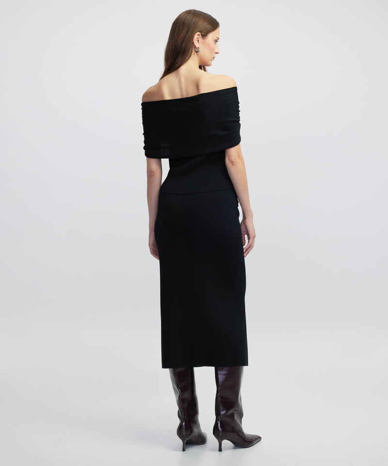 Ipekyol Off-The-Shoulder Knit Top Black