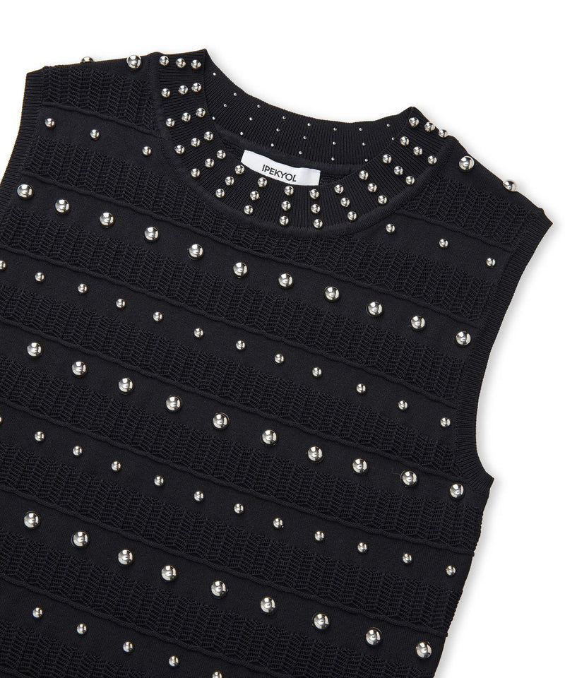 Ipekyol Embellished Knit Top Black