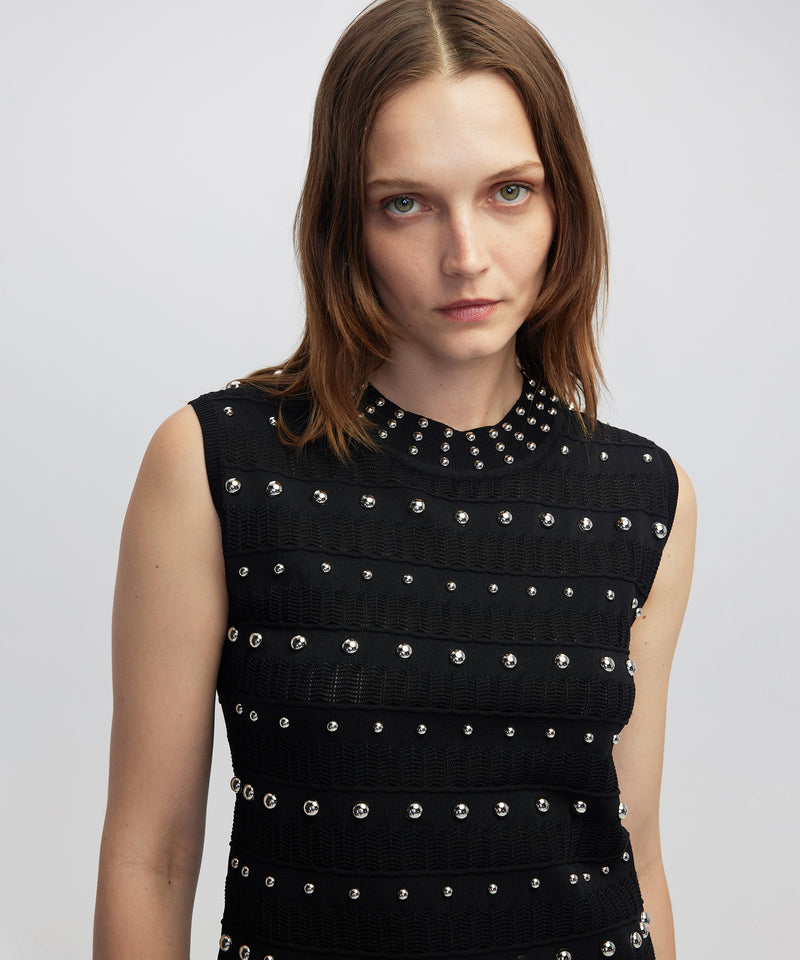 Ipekyol Embellished Knit Top Black