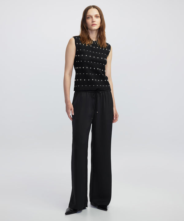 Ipekyol Embellished Knit Top Black