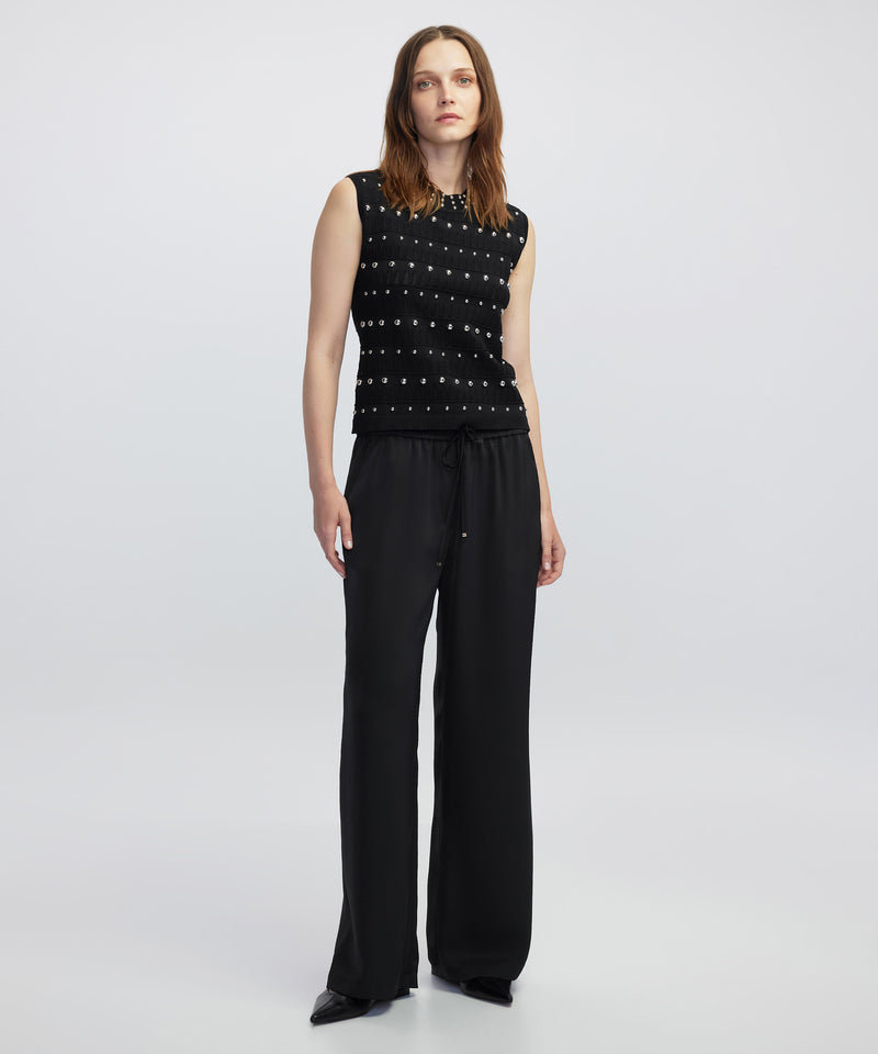 Ipekyol Embellished Knit Top Black