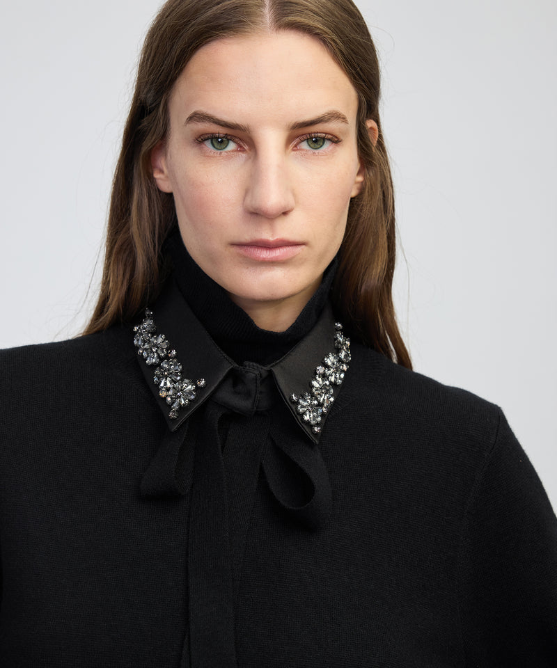 Ipekyol Removable Collar Knit Top Black