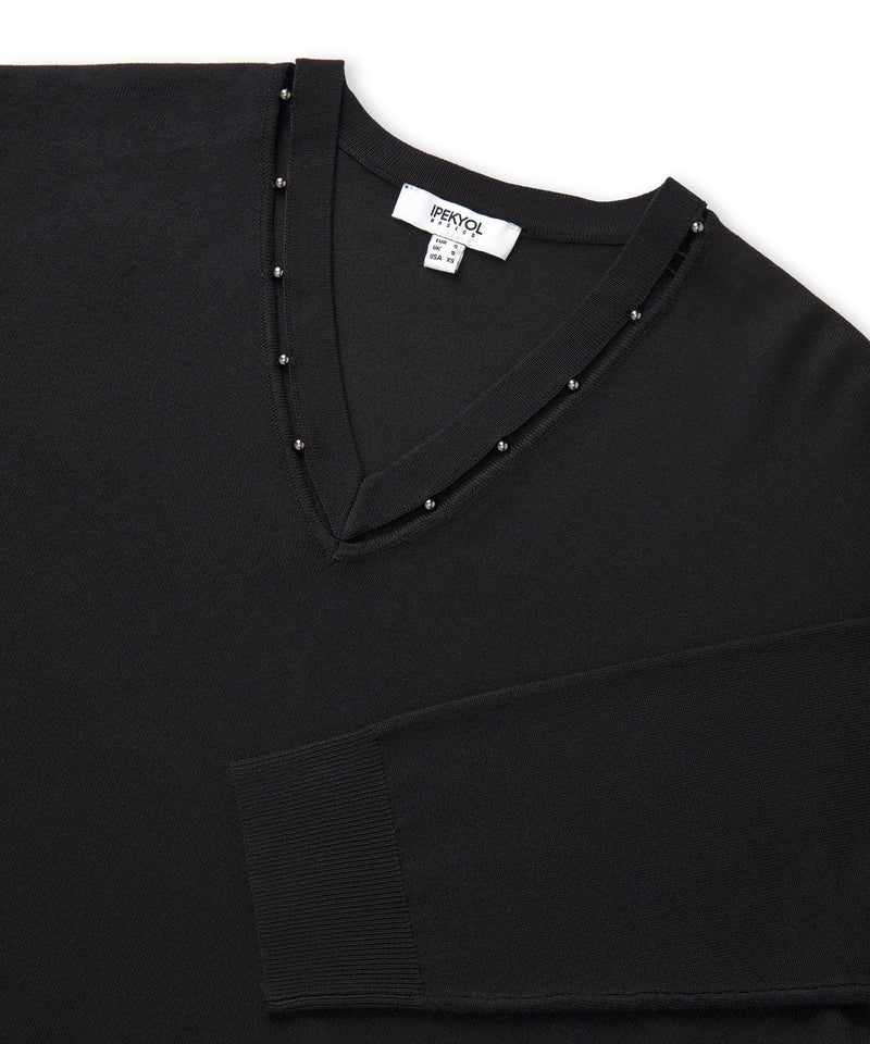 Ipekyol Embellished Cutout Knit Sweater Black