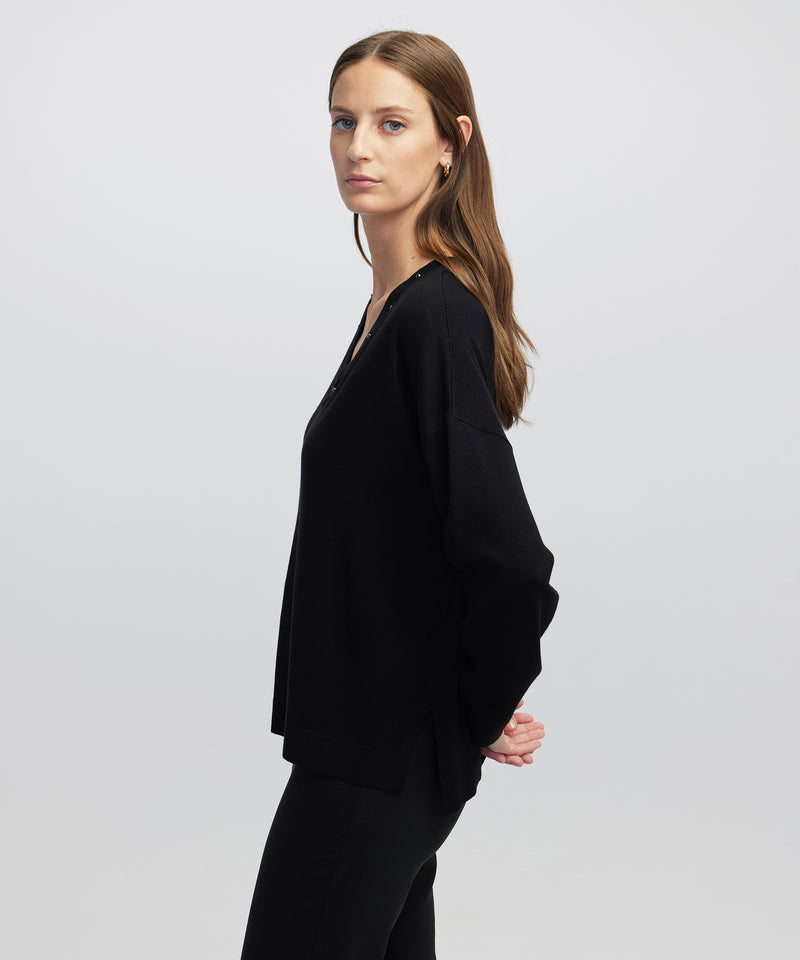 Ipekyol Embellished Cutout Knit Sweater Black