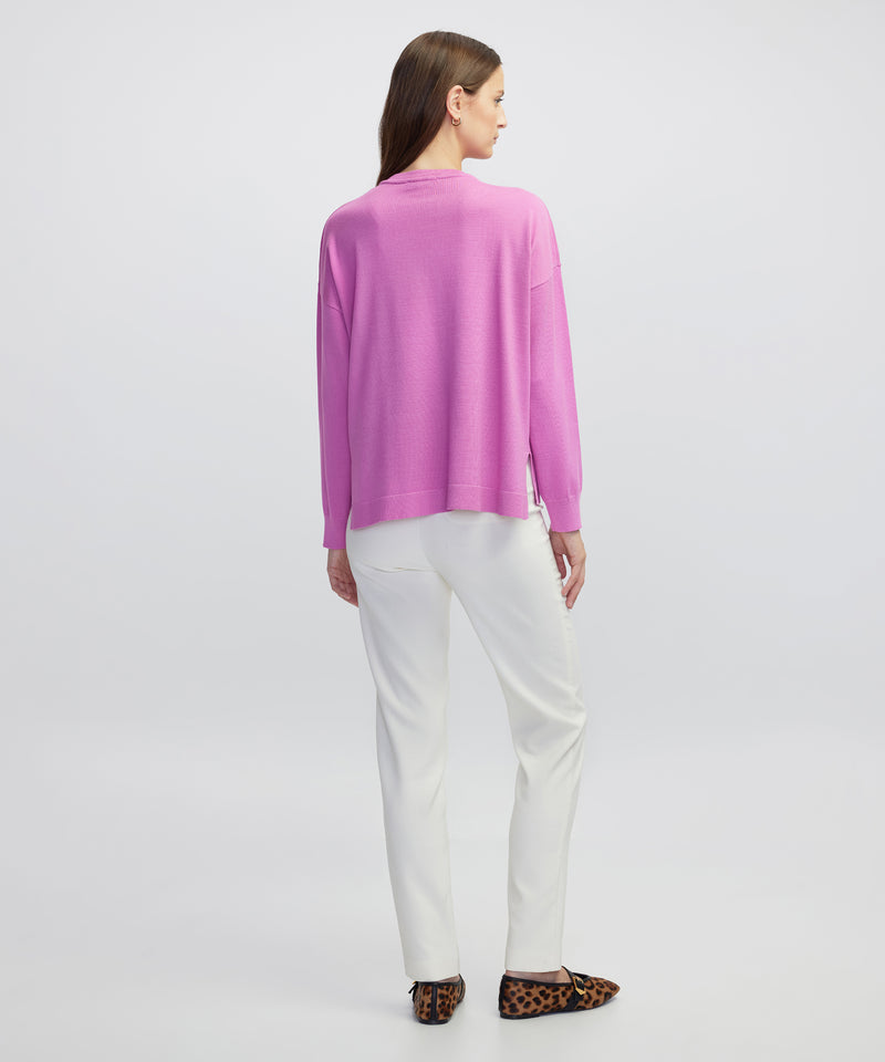 Ipekyol Embellished Cutout Knit Sweater Fuchsia