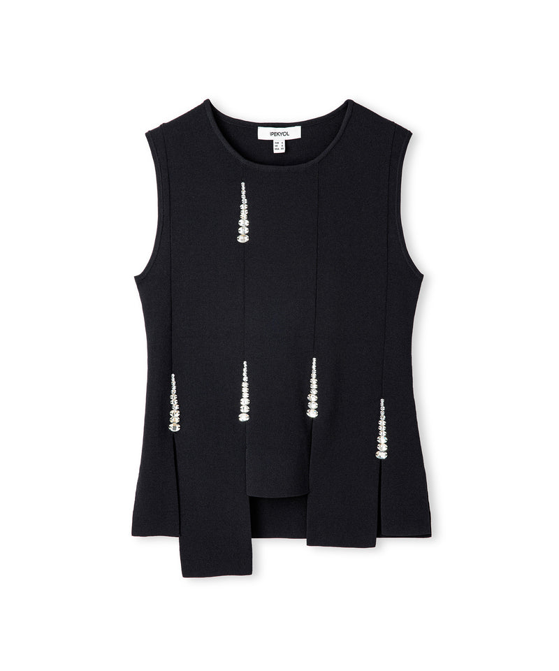 Ipekyol Knit Top With Embellishments Black