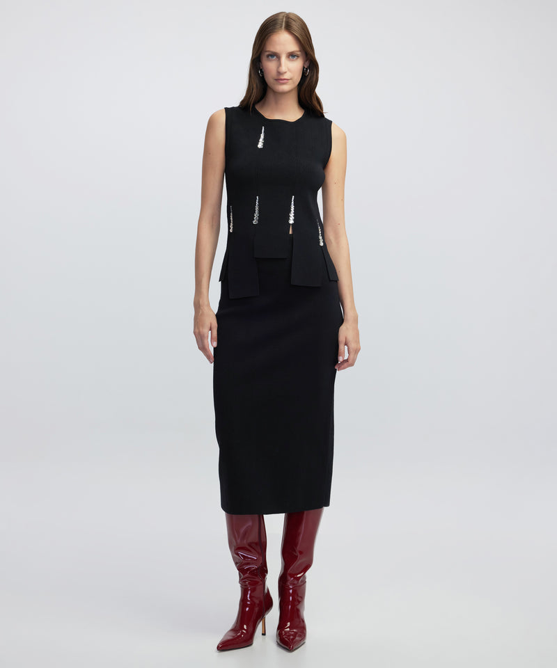 Ipekyol Knit Top With Embellishments Black