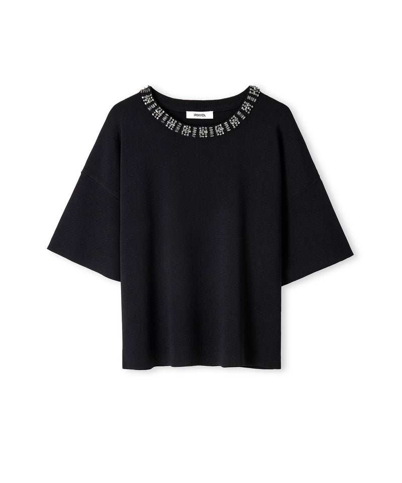 Ipekyol Embellished Knit T-Shirt Black