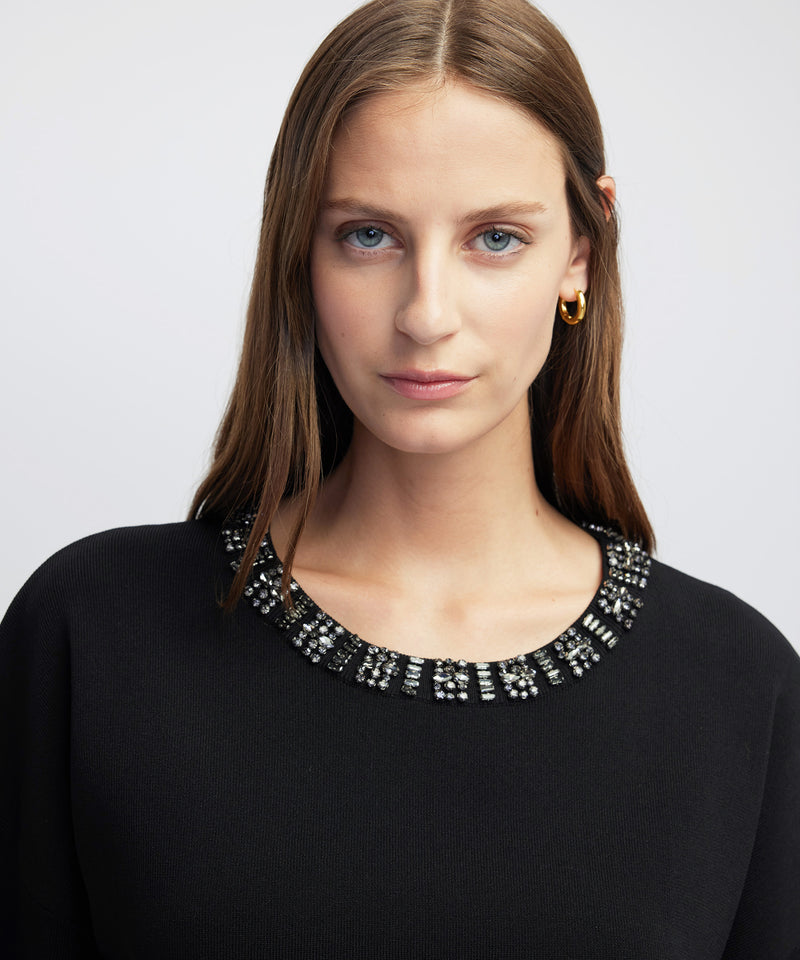 Ipekyol Embellished Knit T-Shirt Black