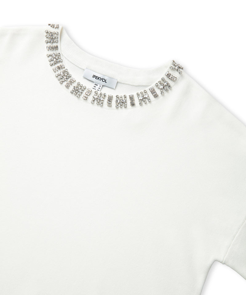 Ipekyol Embellished Knit T-Shirt Ecru