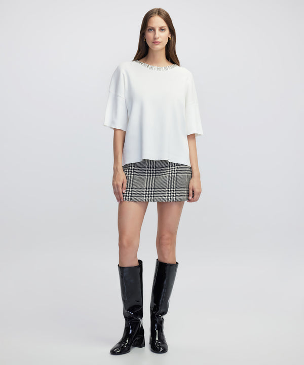 Ipekyol Embellished Knit T-Shirt Ecru