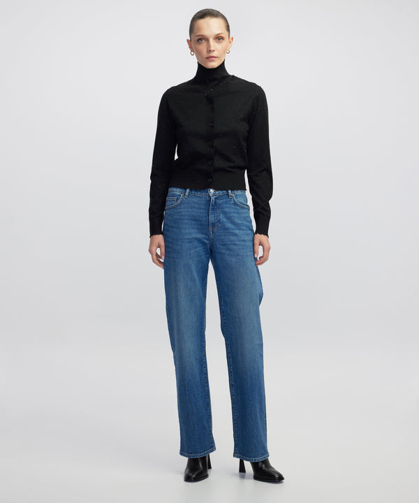 Ipekyol Rhinestone Knit Cardigan Black