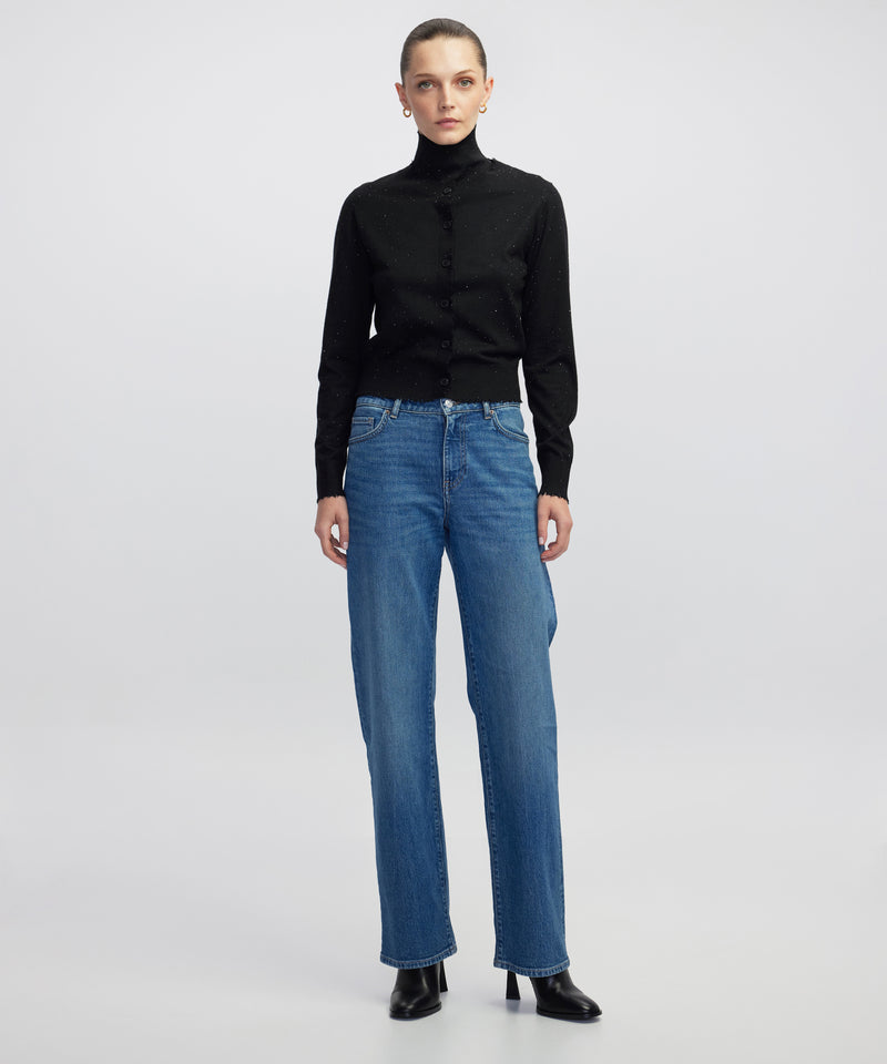 Ipekyol Rhinestone Knit Cardigan Black