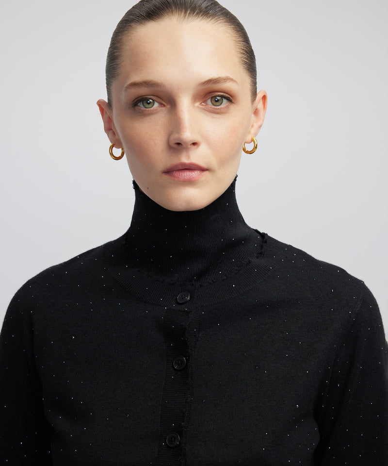 Ipekyol Rhinestone Knit Cardigan Black
