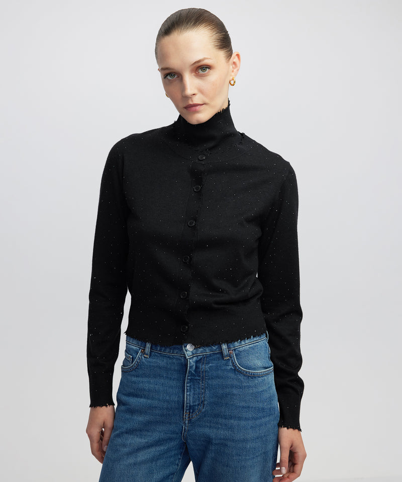 Ipekyol Rhinestone Knit Cardigan Black