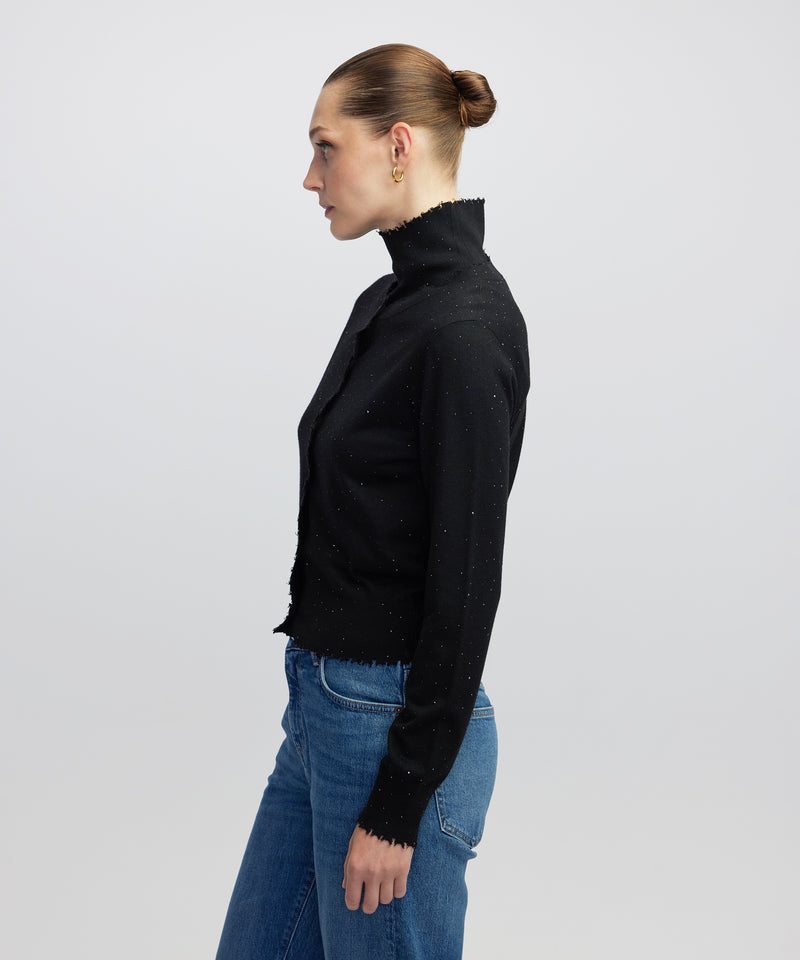 Ipekyol Rhinestone Knit Cardigan Black