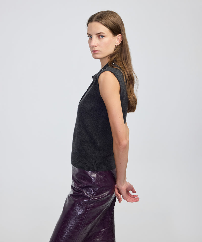 Ipekyol Embroidered Sweater Antracite Melange