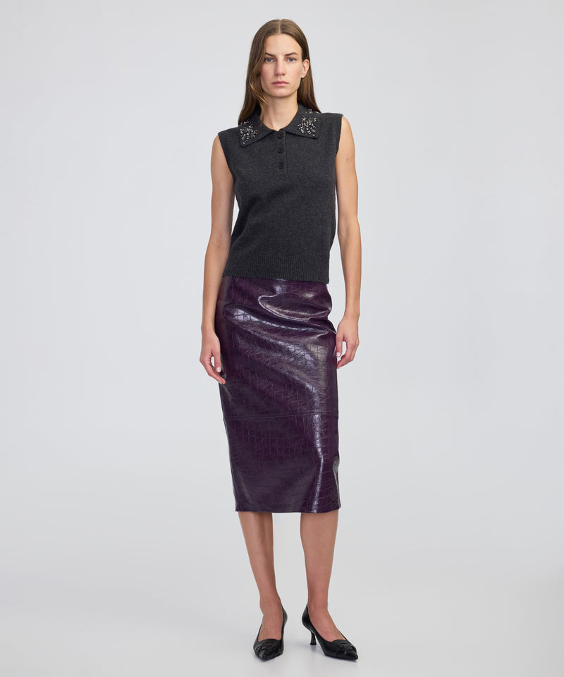 Ipekyol Embroidered Sweater Antracite Melange