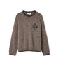 Ipekyol Monogram Jacquard Strass Stone Embroidered Sweater Brown