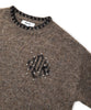Ipekyol Monogram Jacquard Strass Stone Embroidered Sweater Brown