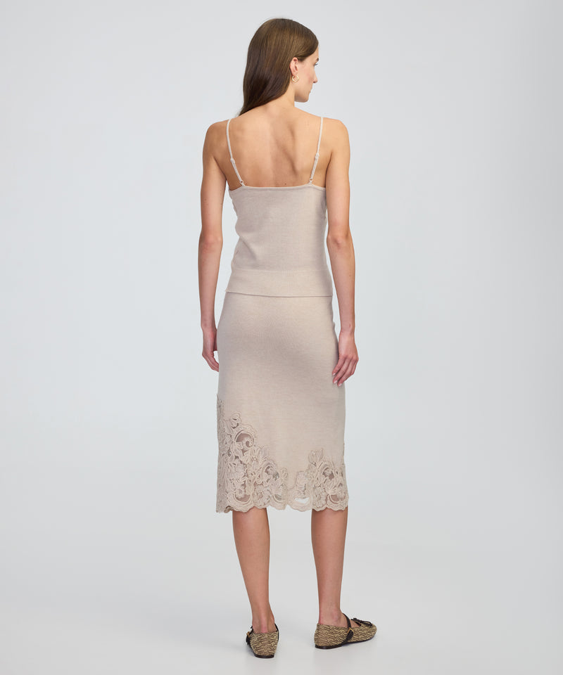 Ipekyol Lace Brode Applique Knitwear Beige