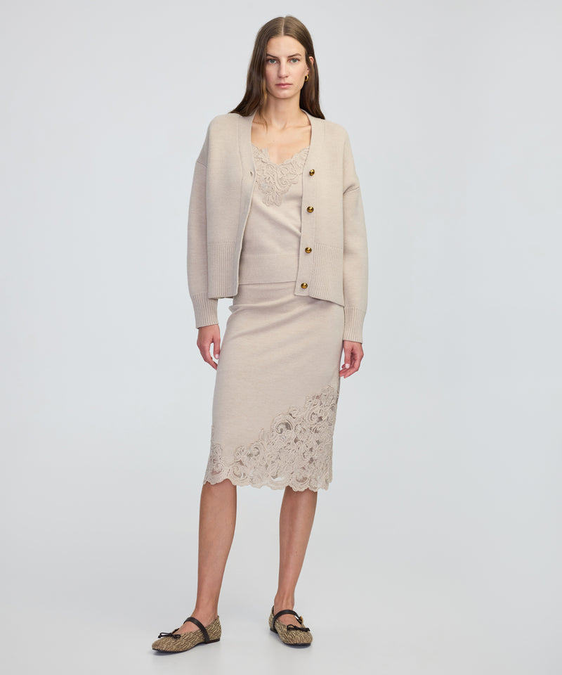 Ipekyol V-Neck Cardigan With Metal Buttons Beige